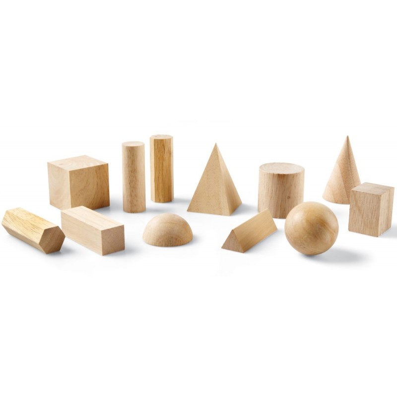 Formes géométriques en bois, matériel pédagogique wooden geometric