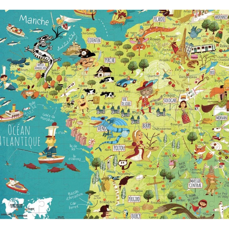 Puzzle Carte De France Grand Puzzle De 300 Pièces