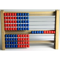 Boulier 100 perles bleu/rouge