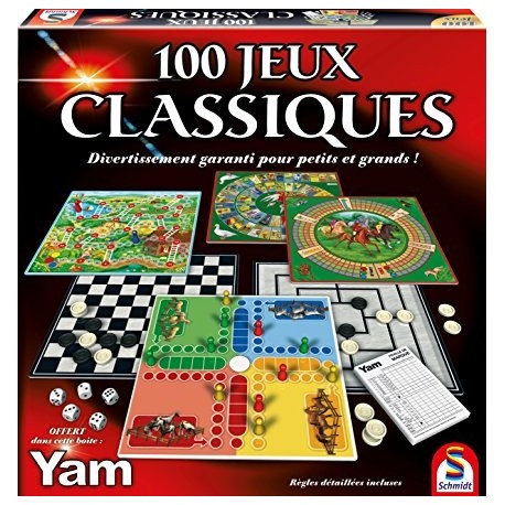 France Cartes 100 jeux Classiques Dames Petits Chevaux l'Oie Marelle Dés Cartes