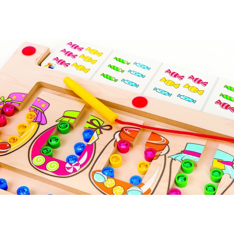 Candy Jars Child Friend Labyrinthe A Billes Avec Un Crayon Aimante Et Des Fiches De Travail
