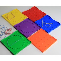 Lot de 6 Geoplans réversibles petit format (Geoboard)
