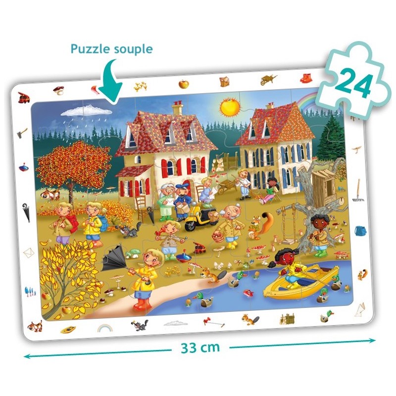 Set 4 puzzles - Les 4 saisons - 4 puzzles souples de 24 pièces sur le ...