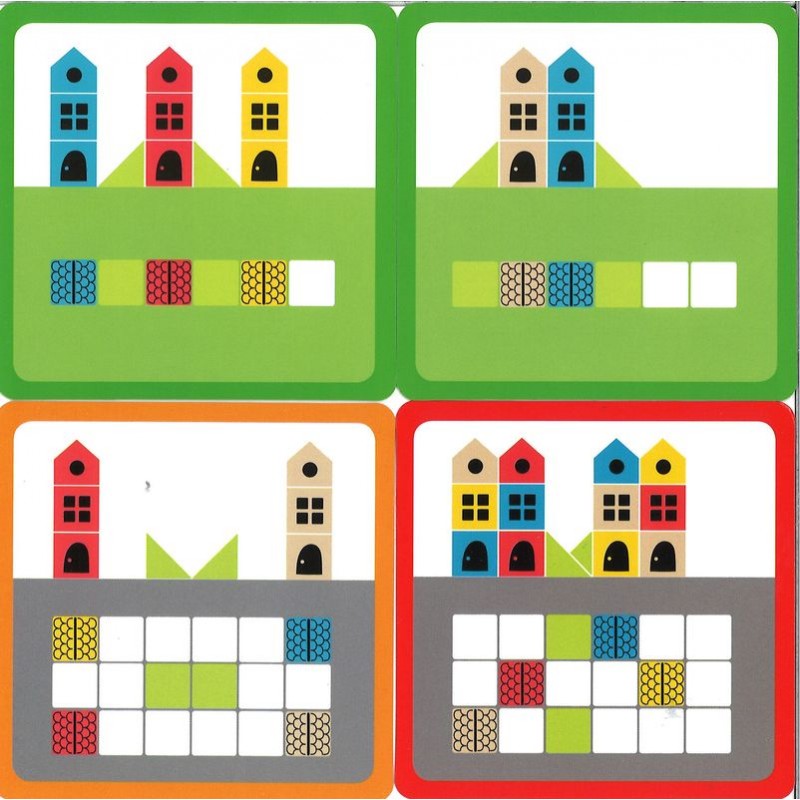 Logic City - Jeu de logique évolutif en 3 D Goula avec des cubes en bois pour construire des maisons