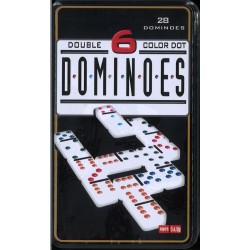 Dominos 1 à 6 dans une boîte en fer