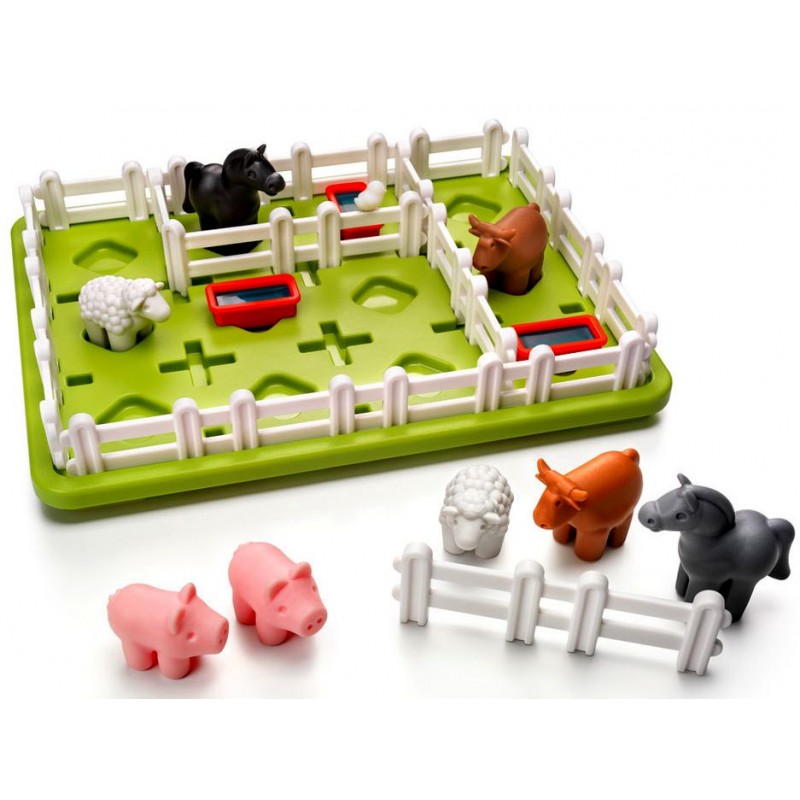 Il était une ferme - Jeu de logique spatiale ou chaque catégorie d'animaux doit avoir son enclos.  SMART GAMES