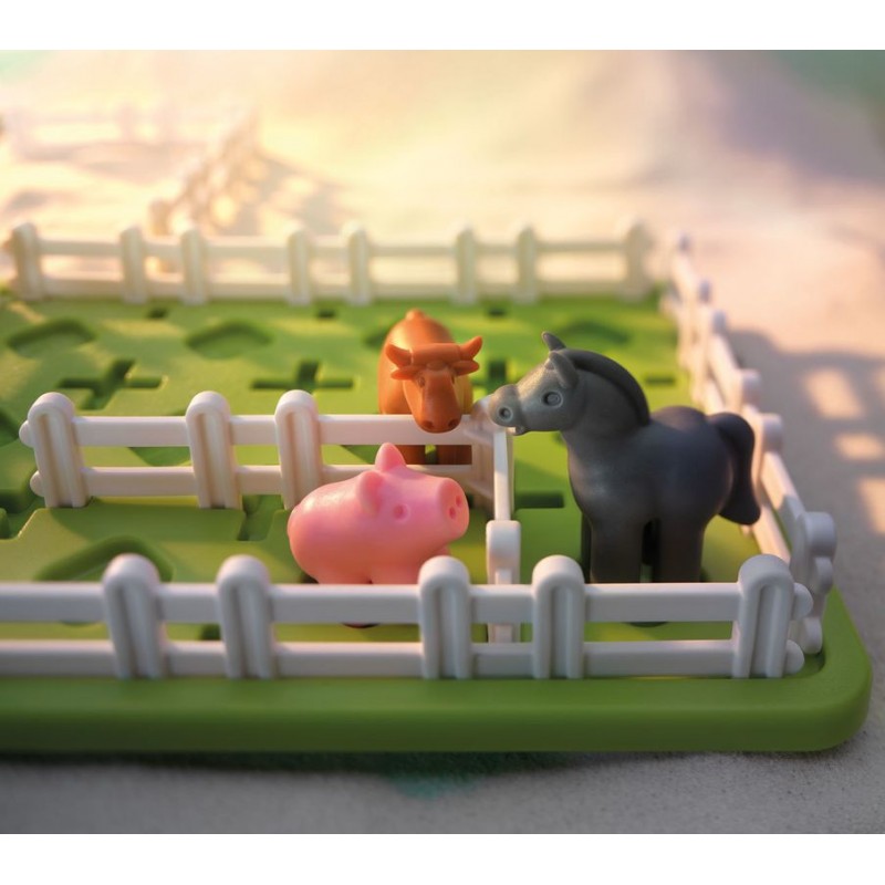 Il était une ferme - Jeu de logique spatiale ou chaque catégorie d'animaux doit avoir son enclos.  SMART GAMES
