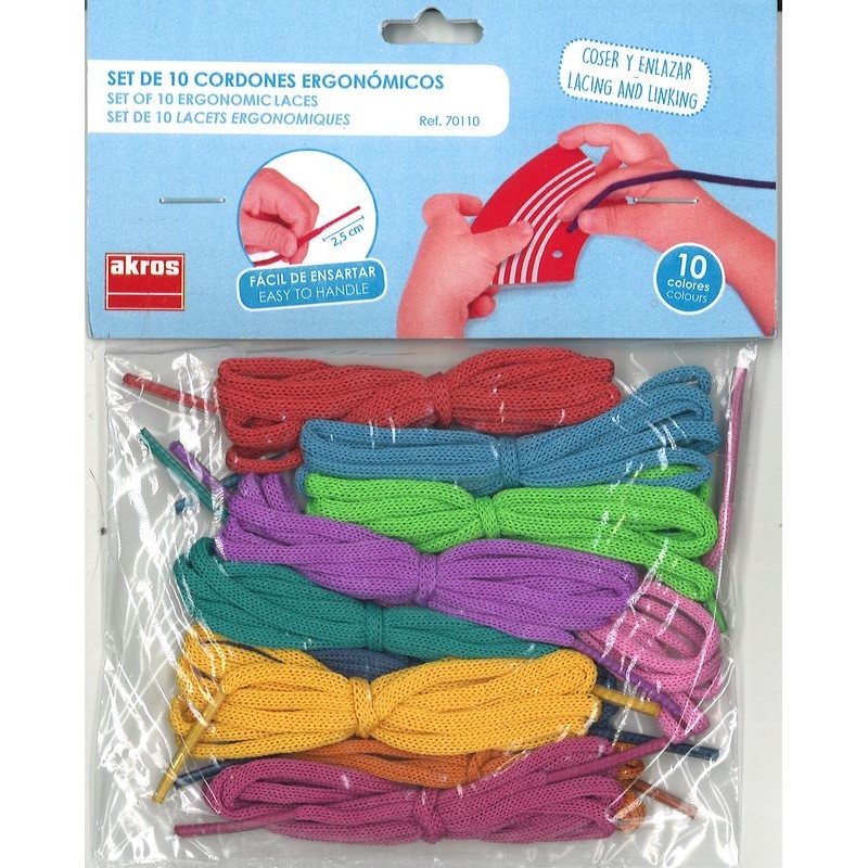 Lot de 10 lacets ergonomiques Akros pour des activités de