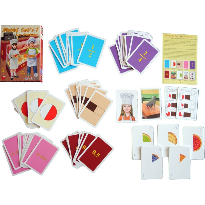 Mathé Cat's 1 - Jeu de cartes multi-règles sur les fractions Cat's Family