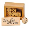 Boîte de 6 dés en bois