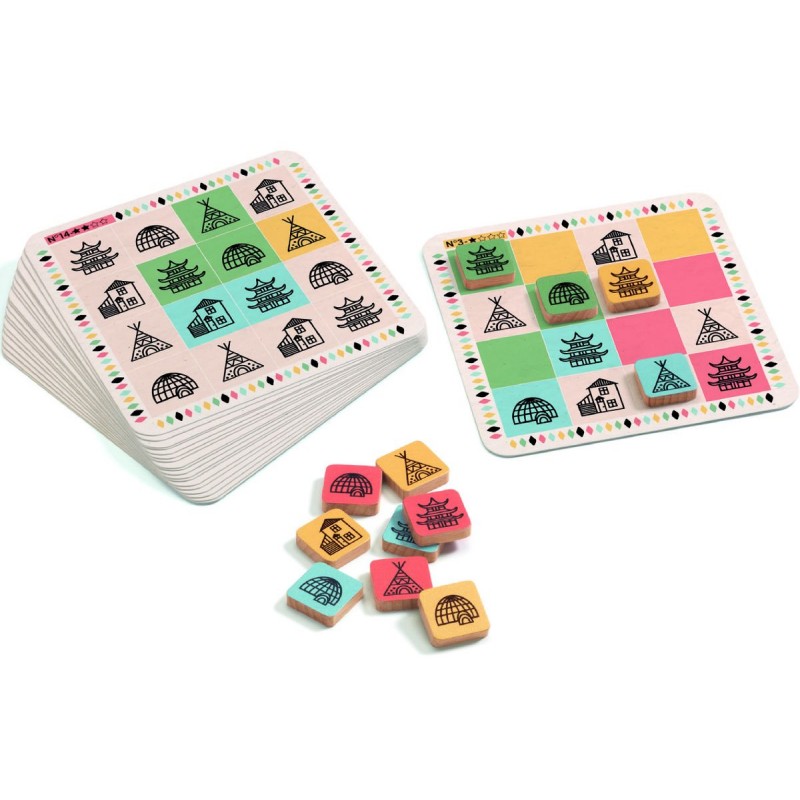 Crazy sudoku - Jeu de logique évolutif Djeco, à la manière du sudoku, avec des contraintes supplémentaires.