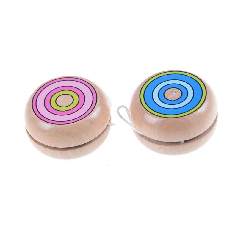 Yo-yo traditionnel en bois aux couleurs amusantes – Jeu d'adresse