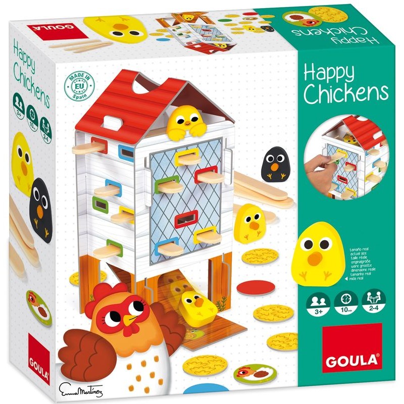 Jeu De Société 'Tous Au Poulailler' - Pour Enfants Dès 3 Ans - 2 à 4 Joueurs - Règles évolutives - Premier Jeu éducatif - 8