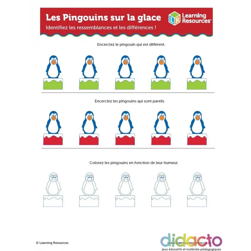 Activités pour les Pingouins sur Glace - Fiche pédagogiquz
