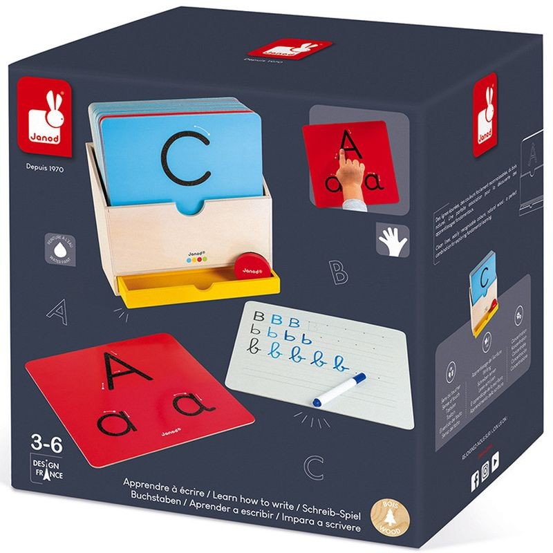 Apprendre A Ecrire Essentiel Janod Grandes Cartes Pour Decouvrir Les Lettres De L Alphabet Et Apprendre A Les Ecrire
