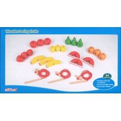 Fruits en bois à lacer