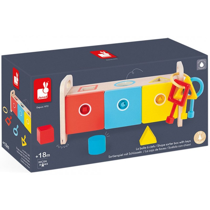 La Boite A Clefs Essentiel Janod Magnifique Jeu En Bois A La Fois Boite A Formes Et Boite A Clefs