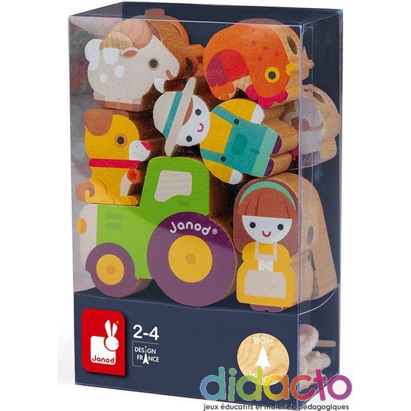 Perles A Enfiler Ferme 2 Jeux En 1 Avec De Jolies Figurines Perles En Bois Janod Perles A Enfiler Ferme 2 Jeux En 1 Avec De Jolies Figurines Perles En Bois Janod
