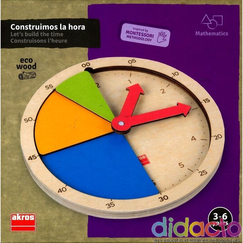 Horloge En Bois Pour Travailler Le Temps Et Apprendre A Decomposer L Heure En 5 15 Et 30 Minutes Horloge En Bois Pour Travailler Le Temps Et Apprendre A Decomposer L Heure En 5 15 Et 30 Minutes
