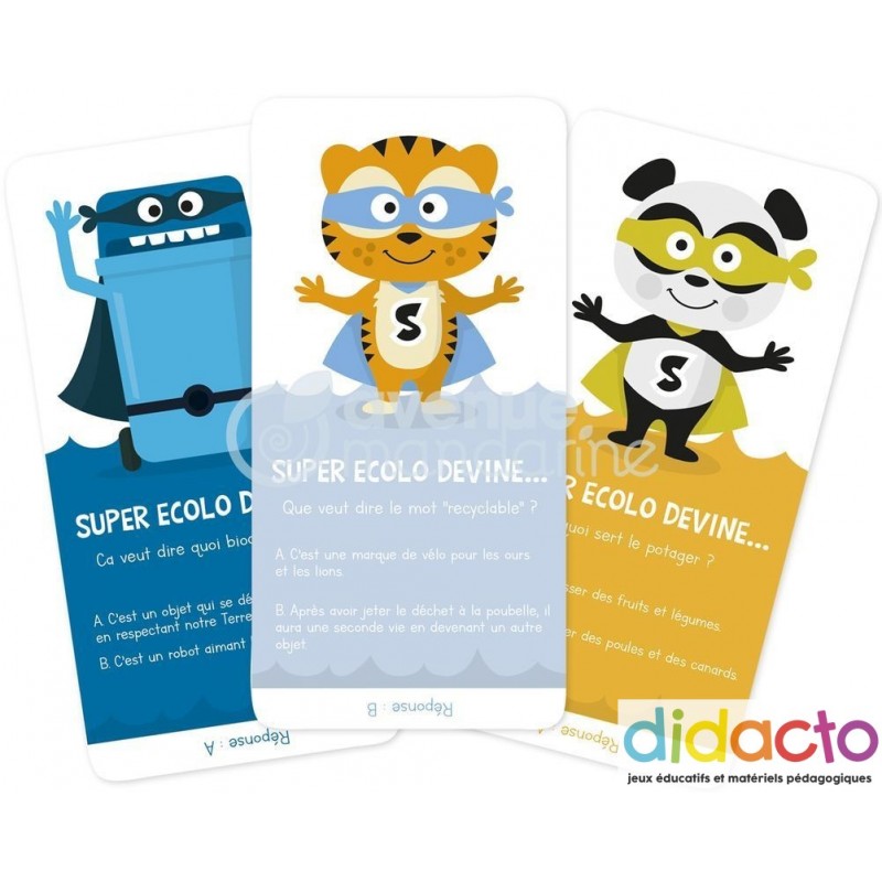 Coffret de 4 jeux pour sensibiliser les enfants aux gestes écologiques simples à adopter au quotidien pour préserver la planète.