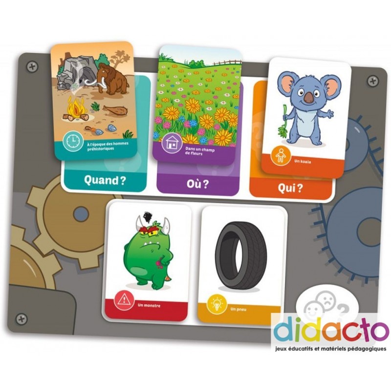 Histoire de raconter - Placote - Jeu de langage modulable pour créer des histoires.