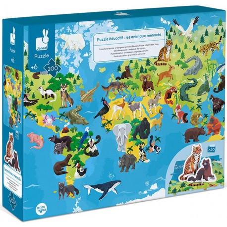 Puzzle éducatif géant Les Animaux Menacés Puzzle éducatif géant Les Animaux Menacés
