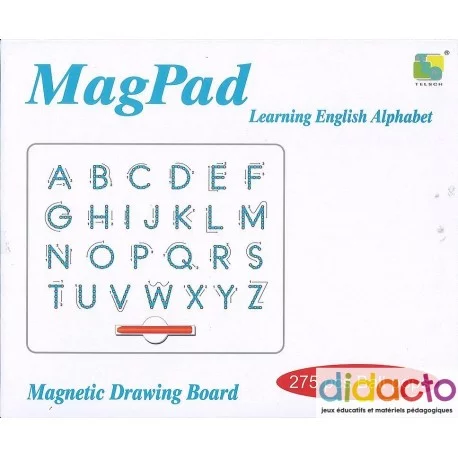 Tablette ludique pour apprendre à écrire les lettres majuscules.