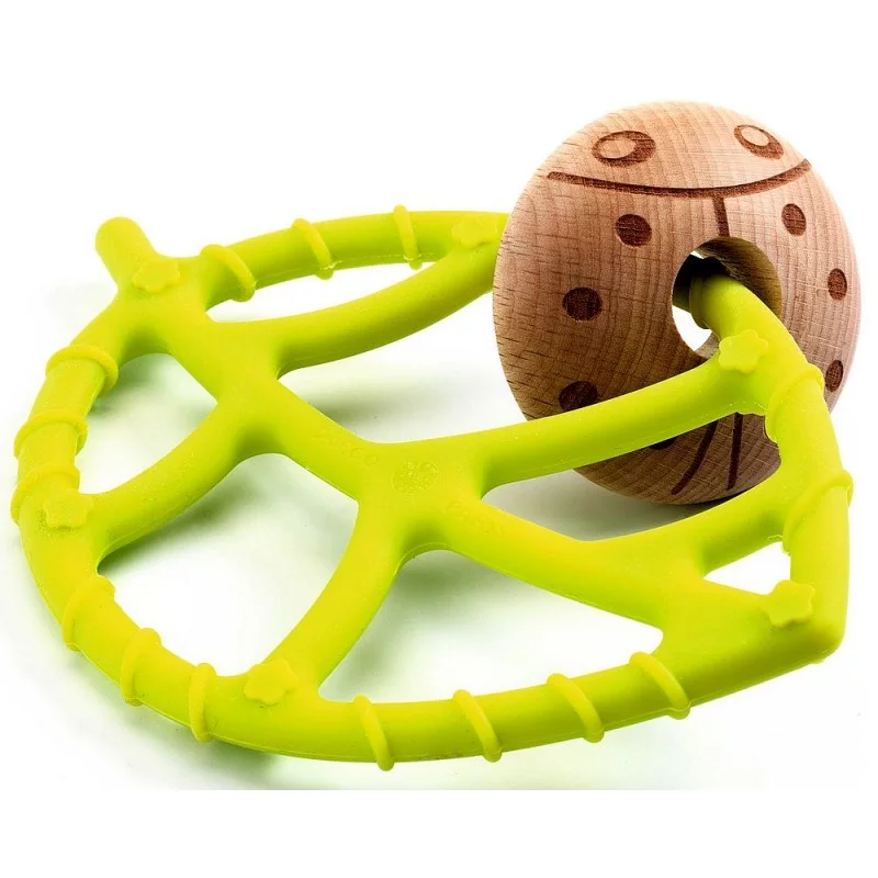 Foykay®  jouets éveil Montessori bois silicone: Anneau, Hochet