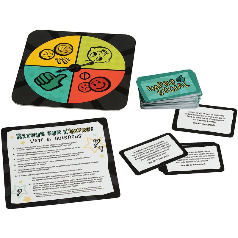 ImproSocial - Placote - Jeu d'improvisation pour trouver des réponses à des situations sociales variées. 