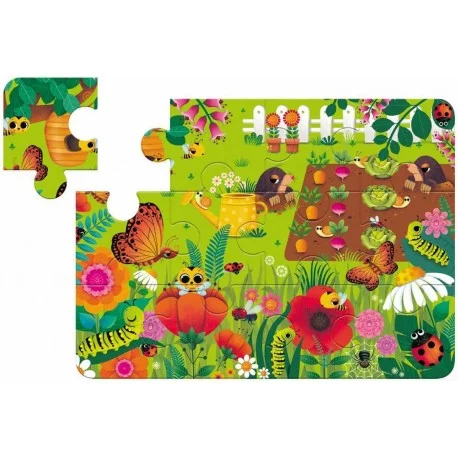 Puzzle de 12 grosses pièces sur le thème du jardin.