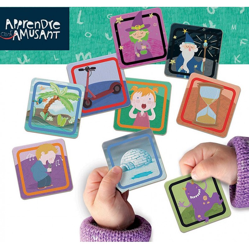 Coffret pour inventer des histoires avec plusieurs règles de jeux.