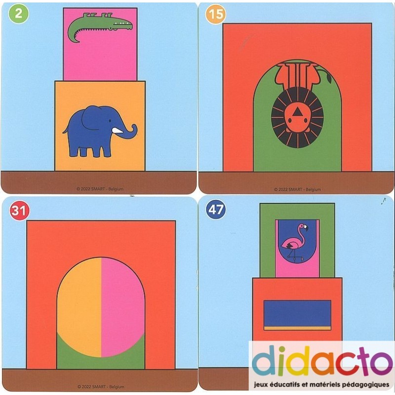 Jeu de manipulation et de logique à base de gros cubes pour les plus jeunes.