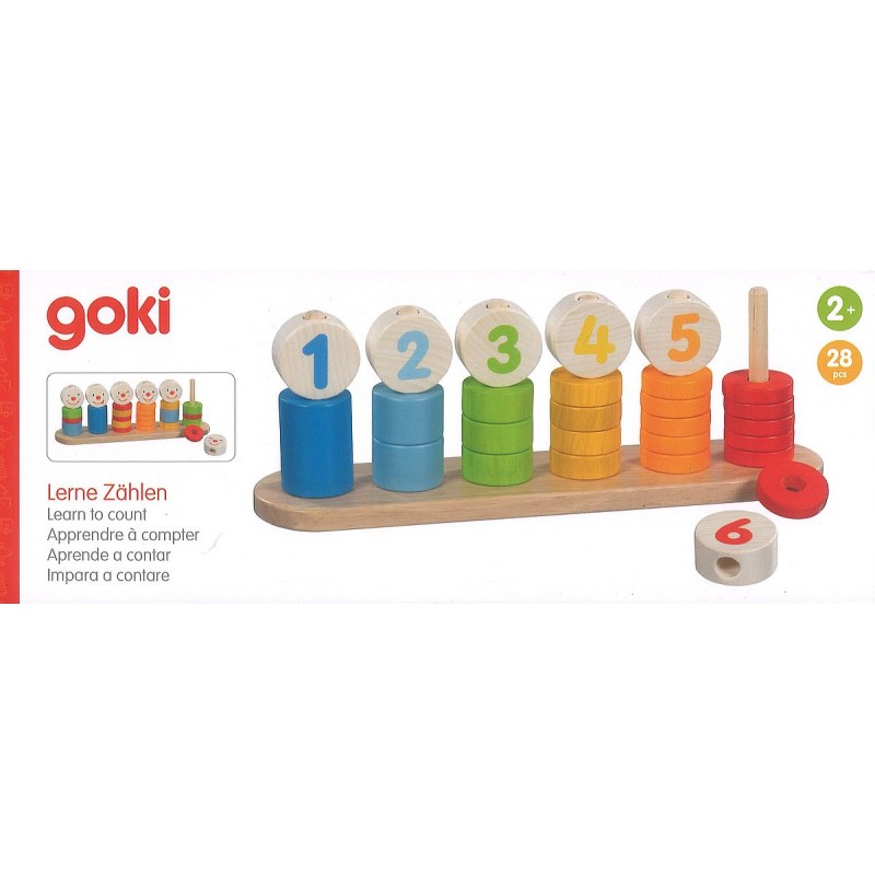 Abaque En Bois Montessori - BSM Edufun - 4 Tiges Et 10 Sphères Colorées - Dès 3 Ans