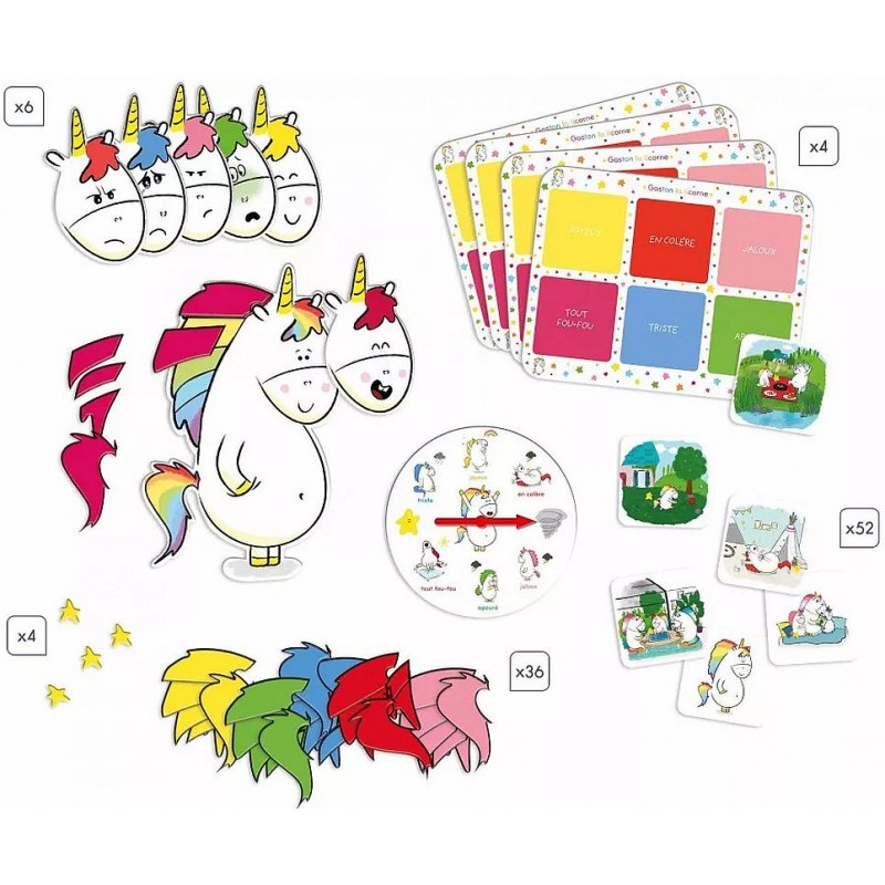 Jeu de coopération avec Gaston, la célèbre licorne dont la couleur de la crinière change en fonction de ses émotions!