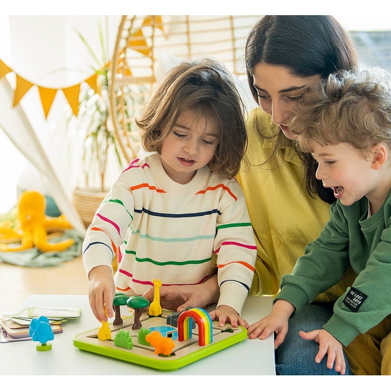 Jeu de logique avec un superbe matériel à manipuler pour travailler le repérage spatial.