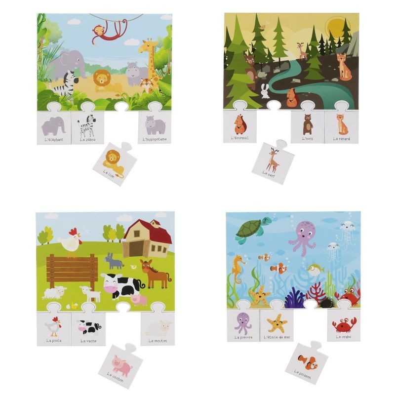 Puzzle Animaux - jeu d'association - Hopono