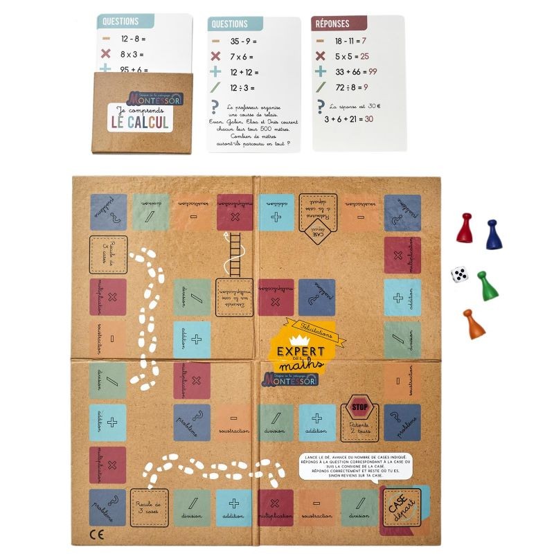 Jeu de l'oie des mathématiques - Un jeu de l'oie où il faut apprendre à calculer pour pouvoir gagner