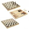 Coffret dames, échecs, backgammon