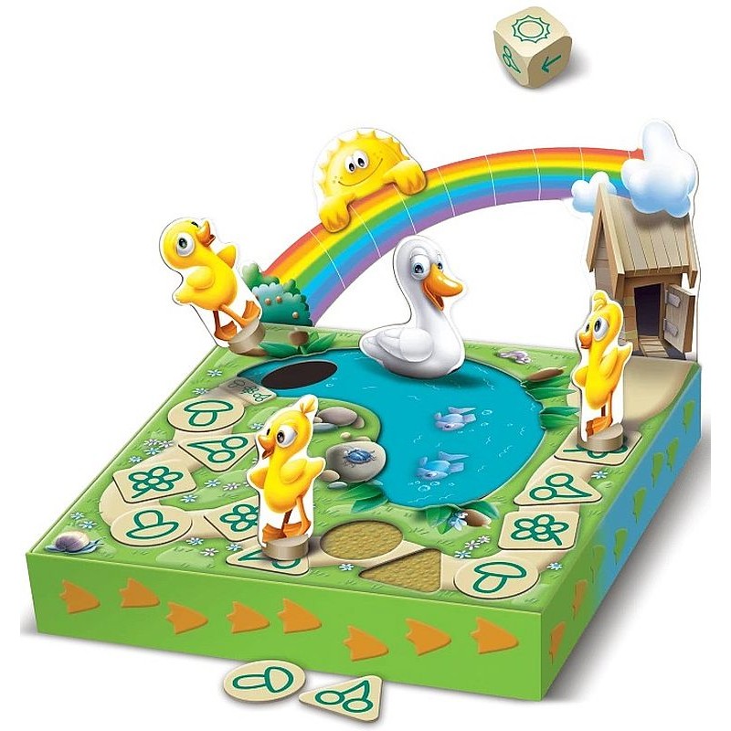 Plouf Canard, Jeu de parcours pour emmener les canards jusqu'à la mare avant que le soleil ne se cache derrière le nuage.