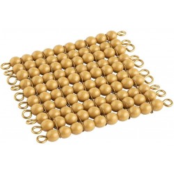 Carré de 100 perles dorées...