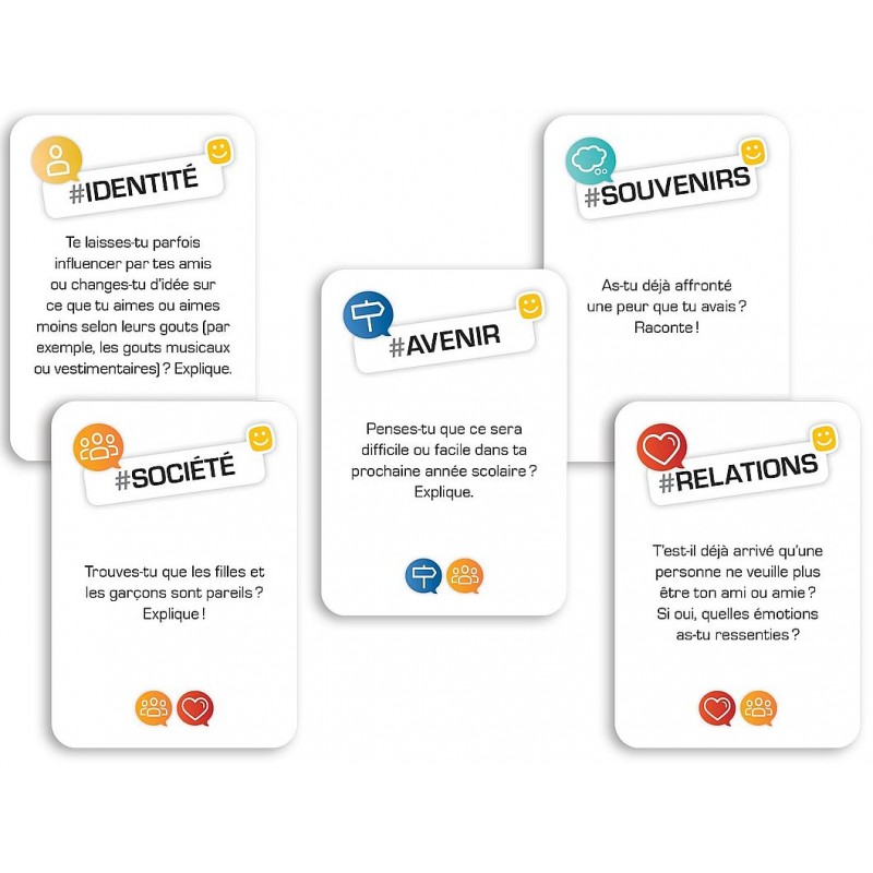 Un jeu de cartes pour s'exprimer sur des sujets variés et développer des habiletés sociales.