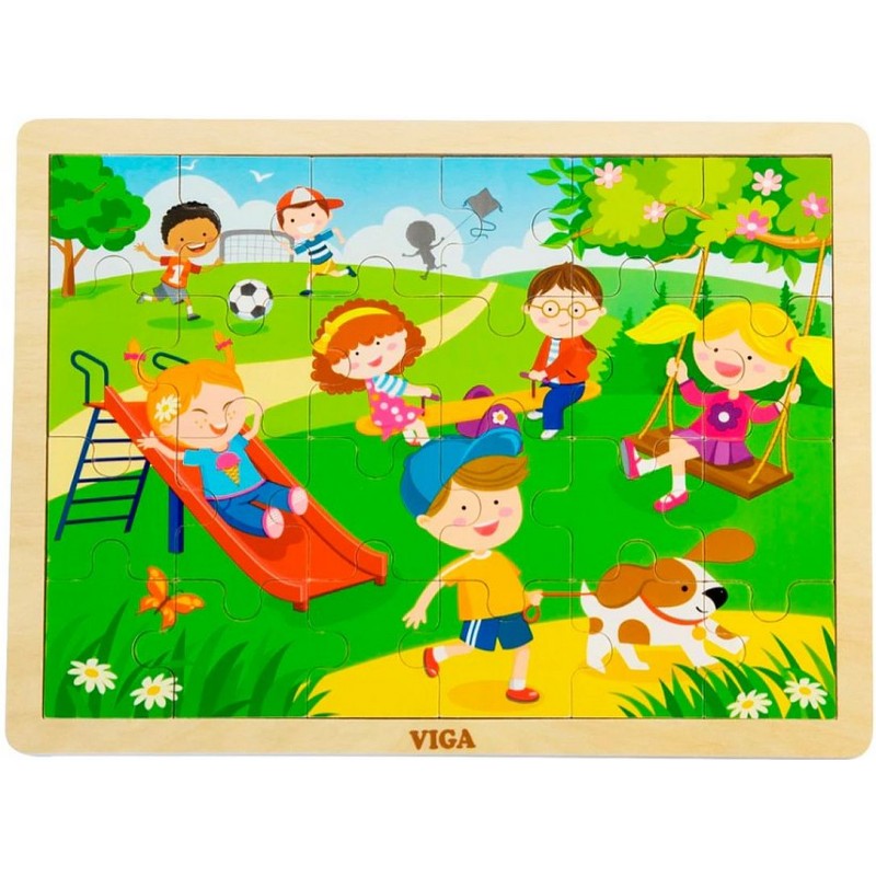 Puzzle en bois de 24 pièces sur le thème du printemps.