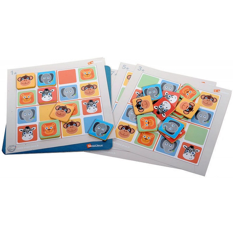 Sudoku magnétique avec de jolis animaux et 3 niveaux de difficulté.