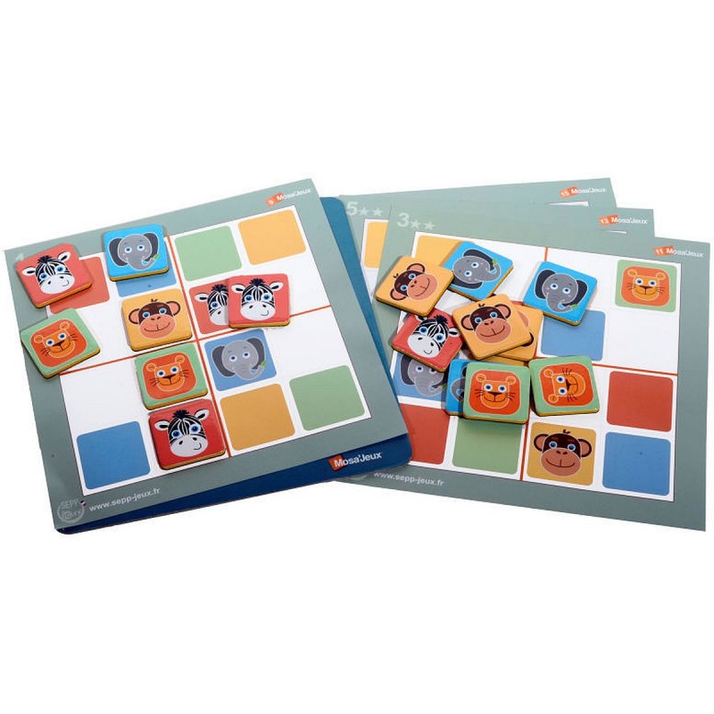 Sudoku magnétique avec de jolis animaux et 3 niveaux de difficulté.