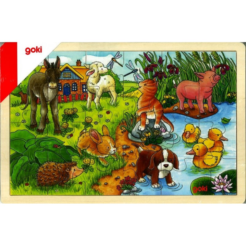 Puzzle Bois Bebes Animaux Dans Un Cadre En Bois Puzzle Bois Bebes Animaux Dans Un Cadre En Bois