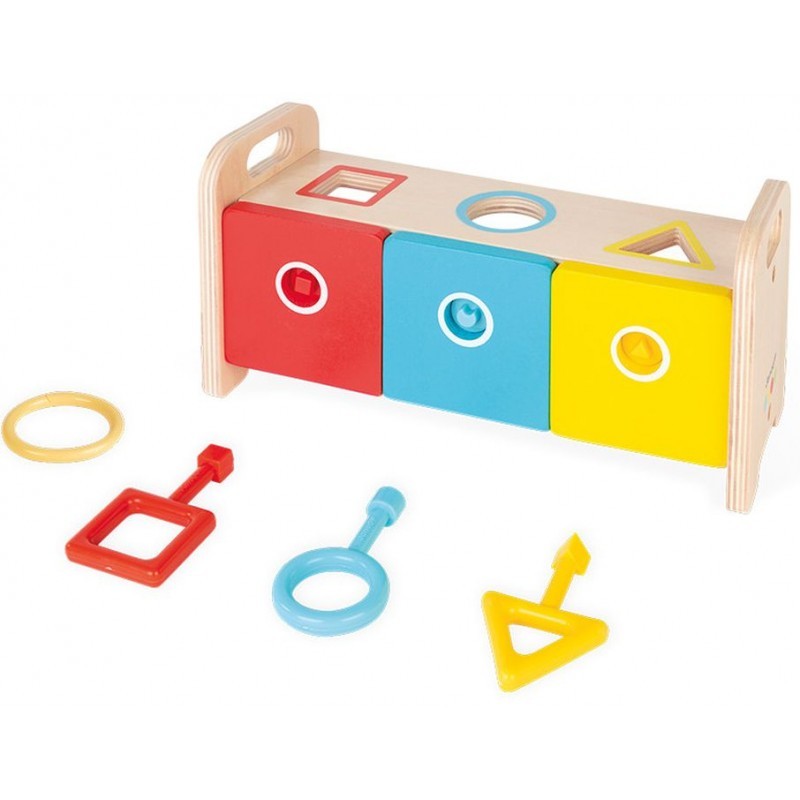 Puzzle boutons Classe verte en bois FSC® - multicolore, Jouet